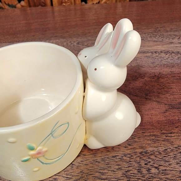 Vintage Kathy Orr for Charpente Bunny ABC Ceramic Mini Planter - Picture 6 of 9